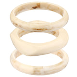 Tondiamo 3 Pcs Acrylic Resin Bracelets Chunky Bracelet for Women Irregular Geometric Wide Resin Bangle Thick Acetate Jewelry (White)