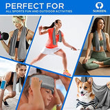 Sukkeen [4 Pack Cooling & Microfiber Towel (40'x12'),Soft Breathable Ice Towel for Yoga, Sport, Running,Gym & More Activities