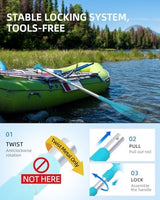 OCEANBROAD Telescoping Emergency Paddle 21''-42''/26''-54'' Aluminium Shaft for Kayaing Boating Canoeing River Tubing