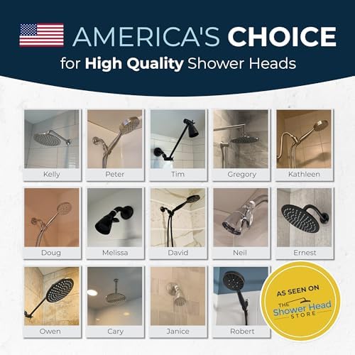 HammerHead Showers® ALL METAL 2 Inch High Pressure Shower Heads - CHROME – 2.5 GPM Shower Heads High Pressure - High Flow Shower Head with ADJUSTABLE SPRAY PATTERN - Fixed Shower Head