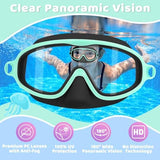 Vvinca 2 Pcs Kids-Swim-Goggles with Nose Cover, Swimming Diving Mask Wide View Anti Fog UV Anti Shattered Lens for Kids 3-6