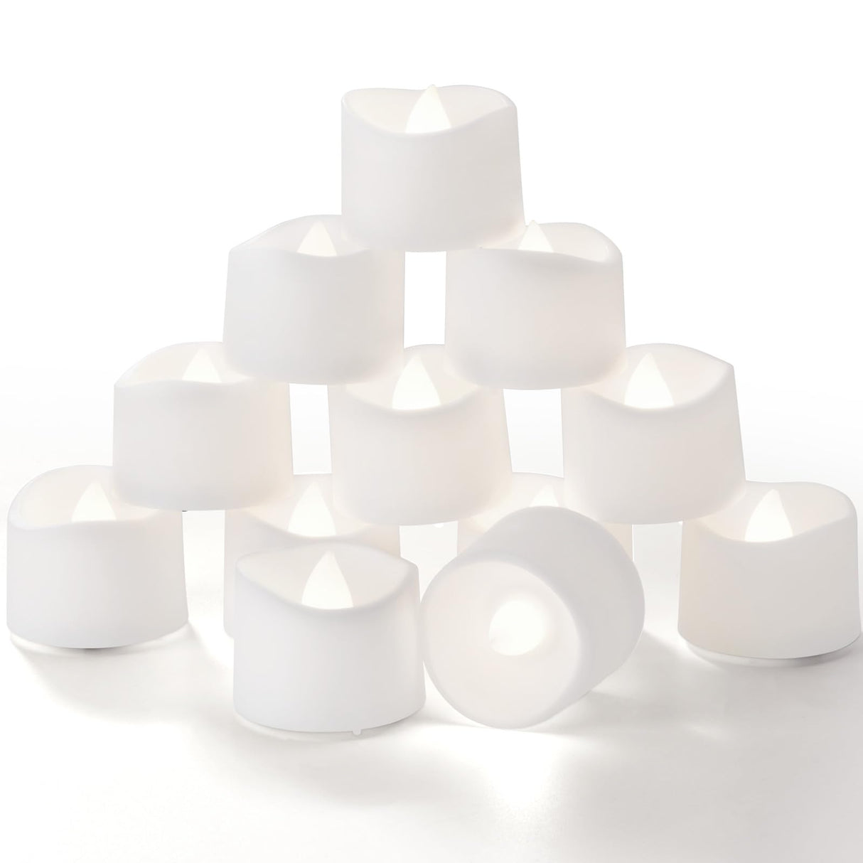 Homemory Timer Tea Lights Candles Battery Operated, 6H Timer Built-in, Auto On Daily, Flameless LED Tealight Votives for Table Centerpieces, Lantern, Holiday Decor, Cool White, No Remote, 24-Pack