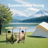 YOUNG WOOD Portable Camping Chair Beach Chair with Shade Canopy, Fold Lightweight Oversized for All, Easy to Open and Close Without Installation, Side Pocket Design for All Outdoor Activities, Green