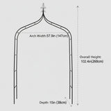 Thick Gothic Pointed Metal Garden Arch Rust-Proof for Climbing Vines Roses