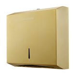 VANNSOO Commercial Paper Towel Dispenser Wall Mount, Tri-fold/Multi-fold/C-Fold Stainless Steel Paper Towel Holder Hand Towel Dispenser with Key (Gold)