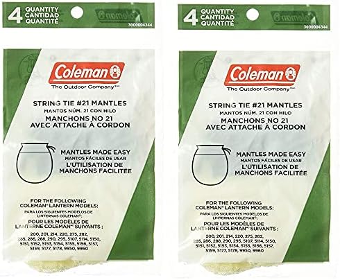 Coleman Standard String Tie #21 Mantles: 2-pkgs of 4 Mantles (8 Total Mantles)