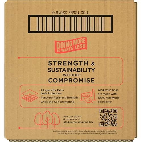 Glad Tall Kitchen Trash Bags 13 Gallon, Febreze Fresh Clean Garbage Bags, Odorshield with Drawstring, 140 Count