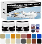 Globalcom Fiberglass Boat Repair Kit, Gel Coat Repair Kit for Boats, Marine Fiberglass Repair Kit for Boats, Epoxy Filler for Boats, Fiberglass Repair Kit Fix Holes Chips Pit Cracks (Color Match)