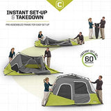 CORE Instant Cabin Tents | 6 Person / 9 Person / 10 Person / 12 Person Family Cabin Multi Room Pop Up Tents Car Camping | Included Storage Pockets for Camping Accessories