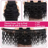 12A Human Hair Bundles Body Wave Bundles Human Hair 18 20 22 Inch 100% Unprocessed Brazilian Virgin Hair Body Wave 3 Bundles Deals Real Human Hair Extensions For Black Women Natural Black