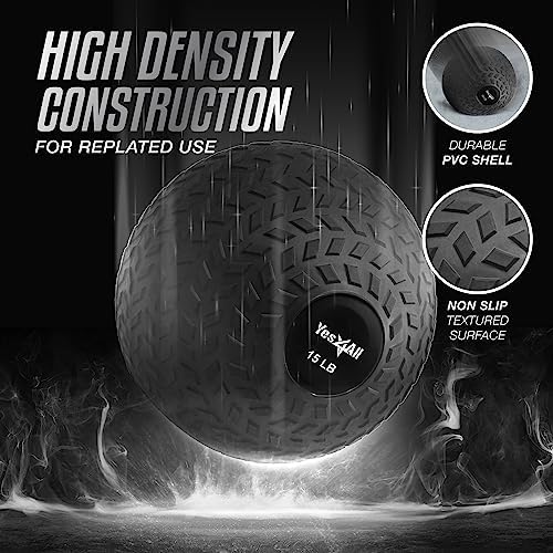 Yes4All Slam Balls, 10-40lb Medicine Ball Weight, Durable PVC Sand Filled Workout Dynamic Medicine Ball for Core Strengthen