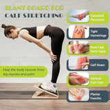 Slant Board for Calf Stretching, Adjustable Portable Wooden Incline Board for Calf Stretcher with Training Poster, 300 Lbs Weight Capacity Calf Stretch Wedge for Exercise, Squat & Physical Therapy