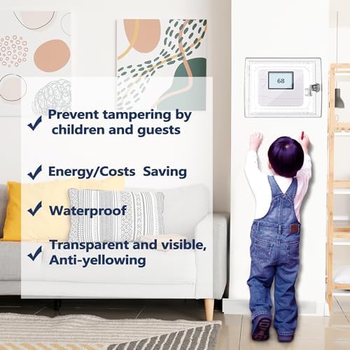 6 PCS Large Thermostat Lock Box Cover with Key, Clear Thermostat Cover with Lock Compatible with Home Thermostat On Wall, AC Lock Box Cover with Key Fits Thermostats 5" H x 6" W or Smaller