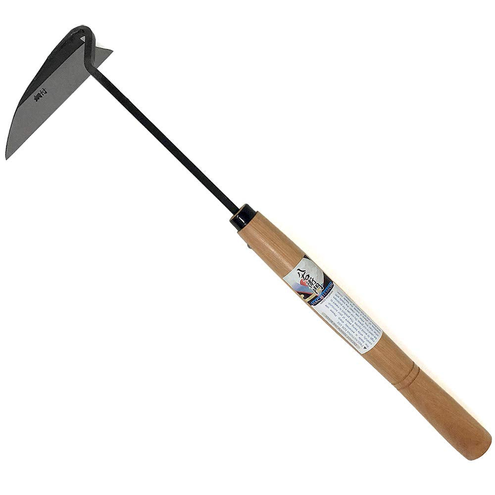 HACHIEMON Japanese Weeding Tool Very Sharp Edge Nejiri-Gama Long Type - Made in Japan