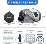 EchoSmile Camping Instant Pop Up Tent, 2/4/6/8/10 Person, Water Resistant Dome, Easy Setup for Camping Hiking and Outdoor, Portable with Carry Bag, 3 Season