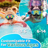 Vvinca Swim Goggles with Nose Cover, 2 Pack Wide View Diving Mask Anti-Fog UV No Leak Toddlers Swimming Goggles for Kids 3-15