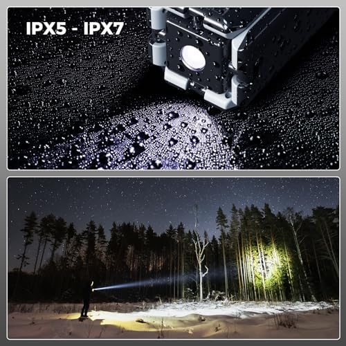 Telescopic Camping Lights Rechargeable 14000 mAh Led Multifunction Magnetic Lanterns Job Site Lighting Cordless Dimmable Camping Tent Lamp Portable Power Supply 6000LM IPX5 Waterproof
