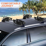 Folding Kayak Roof Rack 2 Pairs, 4pcs J-Bar Car Roof Racks for Kayak, Canoe, Paddle Boards, Skiboard, Surfboard, Foldable Kayak Roof Carrier for Car, SUV, Truck, Black (Folding Kayak Rack)
