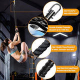 Climbing Rope 1.5 Inch Diameter 10/15 / 20/30 Feet Length Gym Climbing Rope for Workout Fitness & Strength Training, Gym Rope, Exercise Climbing Rope in Black for Adults Outdoor & Indoor