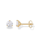 PAVOI Stud Earrings for Women, 925 Silver, Yellow Gold, Size 6 Millimeters