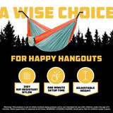 Wise Owl Outfitters Hammock for Camping Hammocks Gear for The Outdoors Backpacking Survival or Travel - Portable Lightweight Parachute Nylon - Up to 500lbs