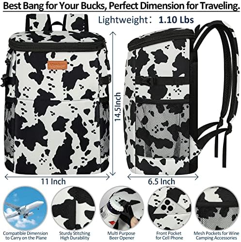 Camping Cooler Backpack 30 Cans, Soft Backpack Coolers Insulated Leak Proof Travel Cooler Bag Waterproof Lunch Picnic Beach Work Trip Thermal Bag Drink Beverage Beer Bag Cooler