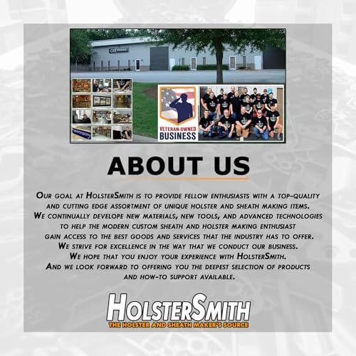 HolsterSmith Universal Metal Belt Clip for Holster Making - (Model 5) - (3-Hole) - (Tactical Black) - (w/SPTHA Mounting Hardware) - (2 Pack)