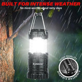 Solar Camping Lantern 4-Pack - Rechargeable LED Lights, Magnetic Base & Foldable Hanging Hook- Collapsible Lamp Battery Powered Perfect for Power Outages, Hiking, Campsites, Emergencies