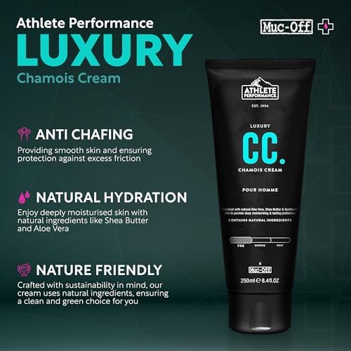 Muc-Off Luxury Chamois Cream Cycling | Anti-Chafing, Moisturizing Formula | Long-Lasting Comfort & Protection | Ideal for Cyclists, Triathletes, and Runners