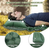 Double Sleeping Pad for Camping, Ultralight Camping Mattress with Pillow, Built-in Foot Pump, Thick Self-Inflatable 2-Person Portable Mat for Backpacking Hiking Car Traveling Beach Tent