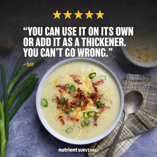 Nutrient Survival Potato Flakes, Powdered Vitamin Potato (30 Servings) for Mashed Potatoes, Soups, Emergency Food Supply & Camping Supplies, 38 Nutrients, Shelf Stable Up to 25 Years, One Can