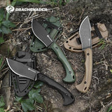 7.68" EDC Survival Knife with Fire Starter L-Y, Small EDC Full Tang Fixed Blade Knife with Sheath, Belt Clip, Full Black