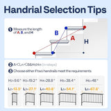 VIVOHOME 2-Pack Wrought Iron Hand Rails for Outdoor Steps – 27.1" Black Oval and Safety Balusters Exterior Railing Kit for Porch, Deck, or Indoor Stairs (3-Step, Black)