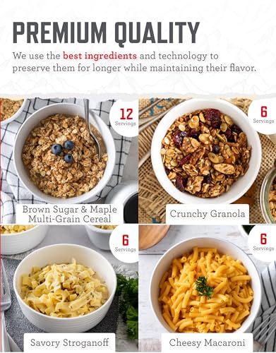 READYWISE - Ready Grab Bag, 60 Servings, Emergency Food Supply, MRE, Freeze Dried Survival Food, Meal Essentials for Camping, Hiking, & Emergencies, Individually Packaged, up to 25 year shelf life