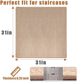 Stair Treads Matching-Mat for Wooden Steps, Non Slip Stair Landing Mat with Self-Adhesive Stair Treads for Kids Elders and Pets(1Pcs, Beige, 31" * 31")