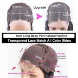 htsly 5x5 Hd Lace Closure Wigs Human Hair Water Wave 5x5 Closure Wig for Women 180 Density Curly Closure Wig Glueless Wet and Wavy Lace Front Wigs Pre Plucked Natural Black 24 Inch