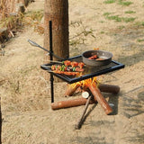 REDCAMP Swivel Campfire Grill Heavy Duty Steel Grate, Over Fire Camp Grill with Carrying Bag for Outdoor Open Flame Cooking
