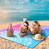 Beach Blanket Waterproof Sandproof Beach Mat 79" X 83" /10'x9'for 2-8 Adults Quick Drying Outdoor Picnic Mat Beach Accessories for Travel, Camping, Hiking