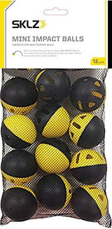 SKLZ Premium Impact Limited-Flight Training Baseballs, Perfect for Adding Power to Swing, Use Indoors Or Outdoors for Practice and Drills, Baseball, Softball, and Mini Balls, Yellow/Black