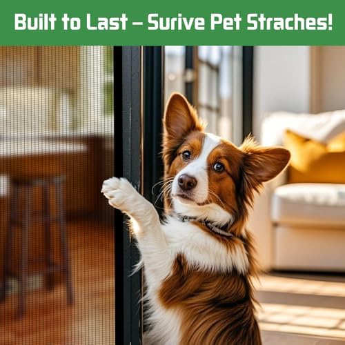 Magnetic Screen Door Mesh Keeps Bugs Out: Door Screen Magnetic Closure 36" x 83" Fits Door Size 34" x 82" - Magnetic Door Curtain Heavy Duty Fiber Fabric Washable - Hands Free Entry