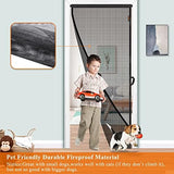 MAGZO Hanging Screen Door, Fits Door Size 36" x 80" (Curtain Size 38'' x 81''), Upgraded Fiberglass Mesh Net with Tension Rod&Hook&Loop (One Piece Can be Installed in 2 Ways), Weighted Bottom, Grey