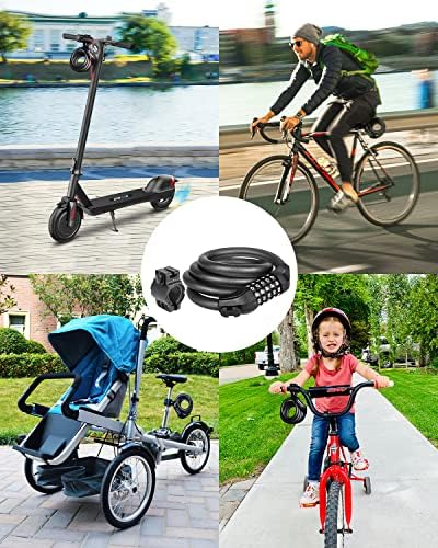 Bike Lock Cable with Combination,High Security 5-Digit Resettable Combination Bicycle Lock Anti-Theft, with Mounting Bracket for Bikes and Scooters