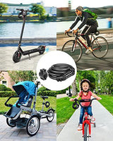Bike Lock Cable with Combination,High Security 5-Digit Resettable Combination Bicycle Lock Anti-Theft, with Mounting Bracket for Bikes and Scooters