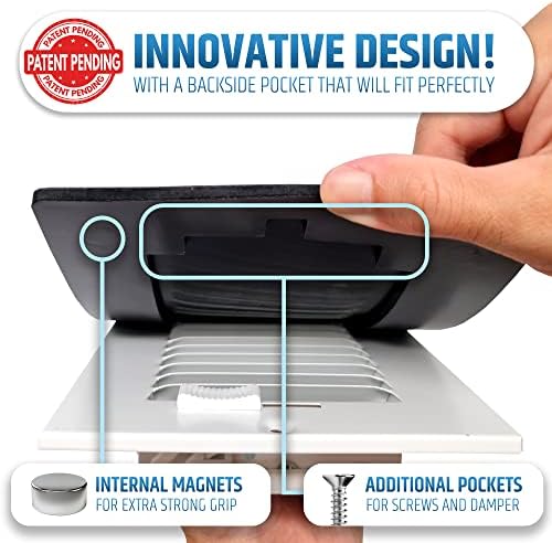 Powerful Magnetic Vent Covers (3-Pack) That Will Never Fall Off (Upgraded Design) - for Sealing Floor/Wall/Ceiling Registers of Width 5.25" to 6", Length 11.25" to 12" | Vent Not Included | White