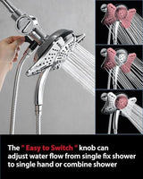 GRICH Filtered Shower Head with Handheld: 2.5GPM Shower Heads with Handheld Spray Combo,2 in 1 Rainfall Shower Head & Handheld Shower Headwith 60 Inch Hose