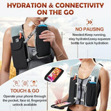 RAINSMORE Running Hydration Vest with 500ml Soft Flask, Waterproof Phone Pocket, Lightweight Hydration Pack, Adjustable No-Bounce Straps for Trail Running, Marathon, Cycling