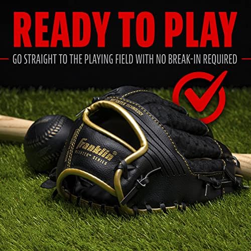 Franklin Sports Kids Baseball Glove + Ball Sets - Meshtek Youth Teeball Gloves for Kids + Toddlers - Left + Right Hand Throw Mitts + Glove Sets with Foam Balls - Boys + Girls Gloves - 9.5" Inch