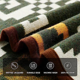 ACUSHLA Merino Wool Camp Blanket - Warm Thick Washable Large Outdoor Camping Sleeping Throw Blanket All Weather Aztec Style 63''X79''