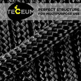 TECEUM 5/32" Paracord Rope 1000 – 1000ft / 200ft / 100ft / 50ft – Tactical Parachute Cord 4mm – 45+ Colors – Nylon String for Survival & Camping Gear – Stripe Cord for Survival – Utility Rope