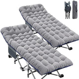 ABORON 2 Pack Oversized XXLFolding Camping Cot W/Mat for Adults, Heavy Duty Outdoor Bed with Carry Bag,1200 D Layer Oxford Travel Camp Cots